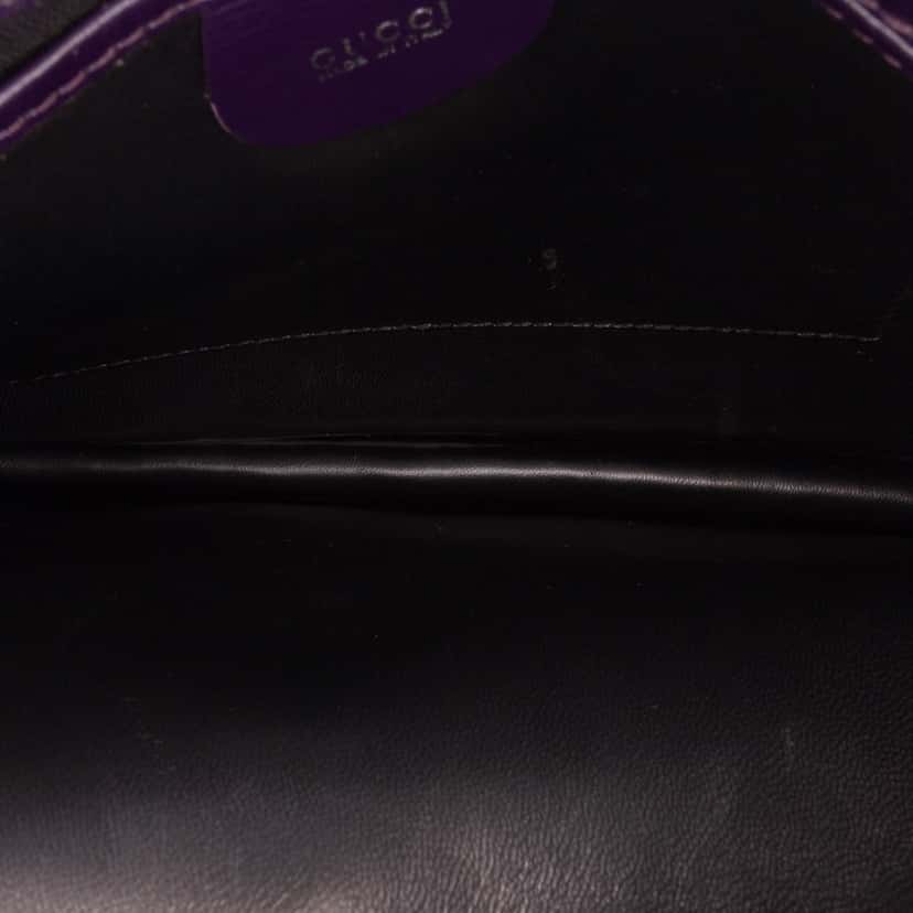 Gucci Croc Embossed Leather Broadway Envelope Shoulder Bag Purple Leather Good condition - Model View