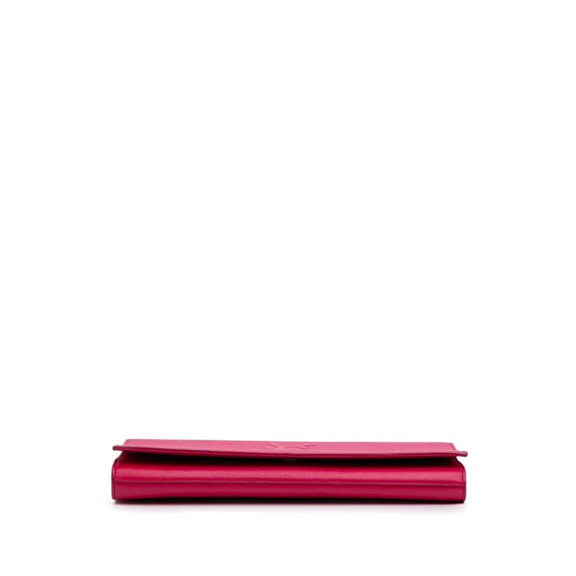 Yves Saint Laurent Large Leather Belle De Jour Clutch Pink Leather Good condition - Inside View