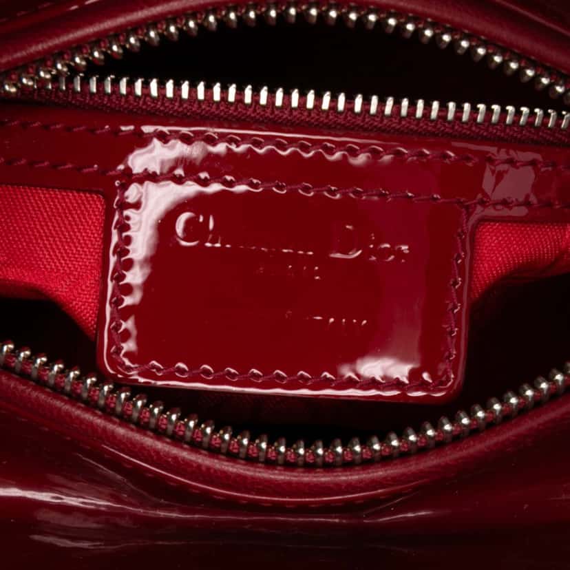 Dior Medium Patent Cannage Lady Dior Red Leather Good condition - Box View