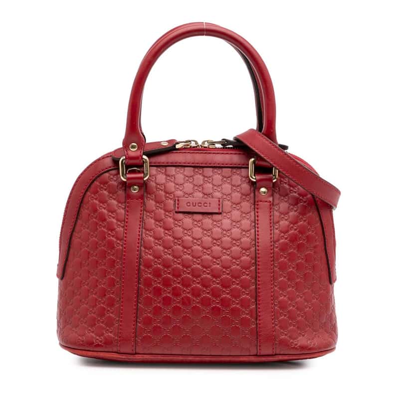 Gucci Mini Microguccissima Dome Satchel Red Leather Good condition - Front View