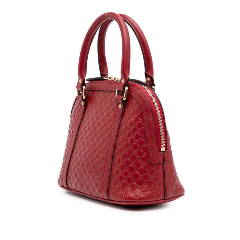 Gucci Mini Microguccissima Dome Satchel Red Leather Good condition - Back View