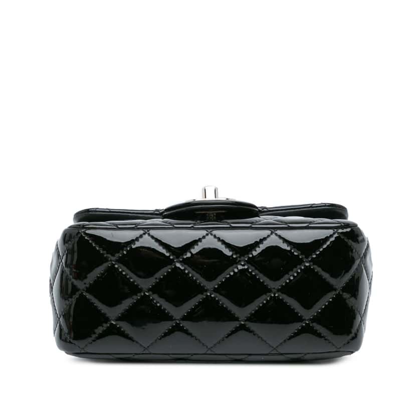 Chanel Mini Square Classic Patent Single Flap Black Leather Good condition - Inside View