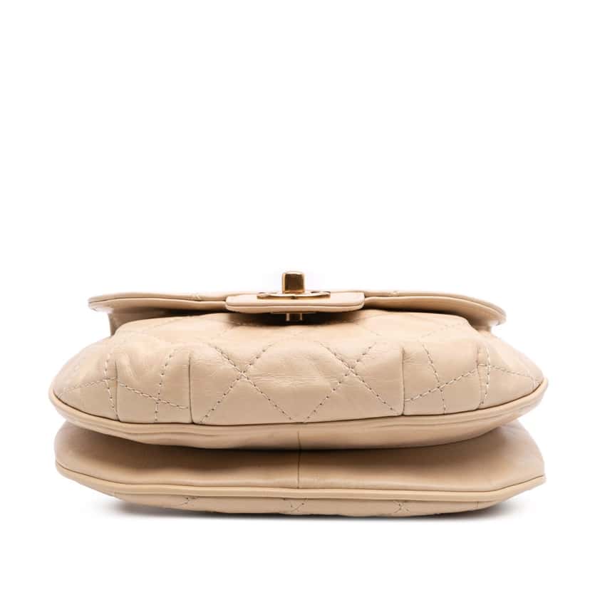 Chanel Small Aged Calfskin Bubble CC Flap Brown Leather Good condition - Inside View