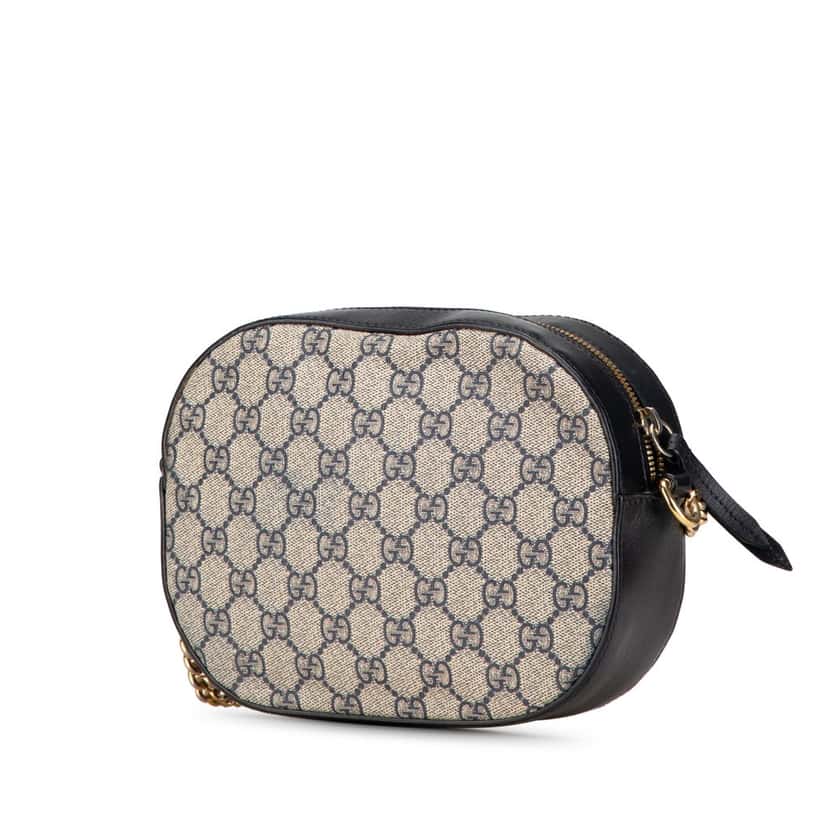 Gucci Mini GG Supreme Chain Crossbody Brown Canvas Good condition - Back View