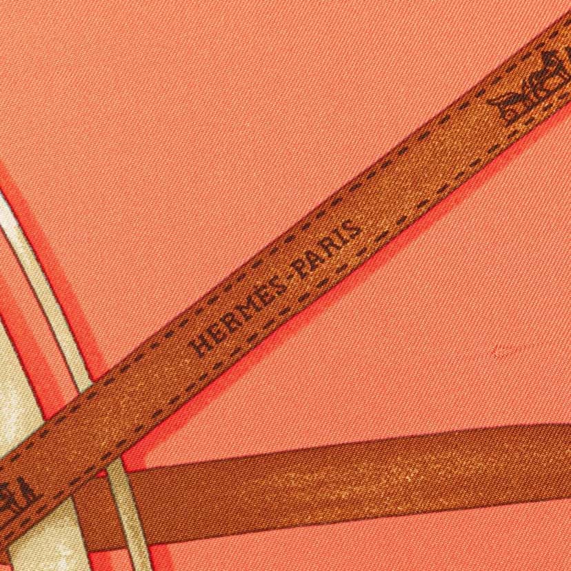 Hermès Attrape Tes Reves Silk Scarf Orange Silk Good condition - Inside View