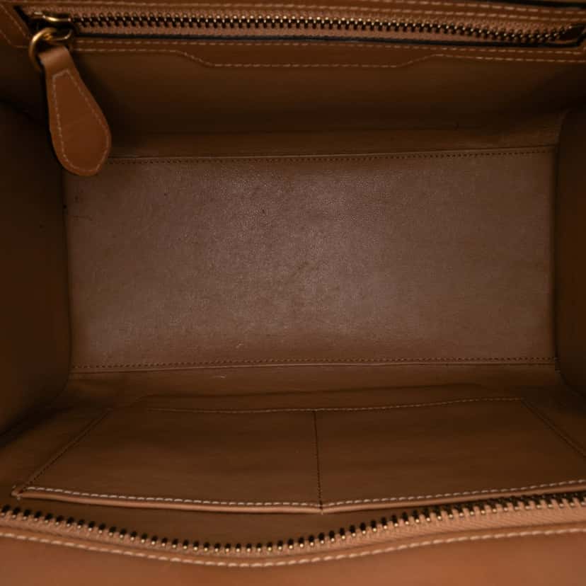 Celine Micro Tricolor Luggage Tote Brown Leather Good condition - Model View