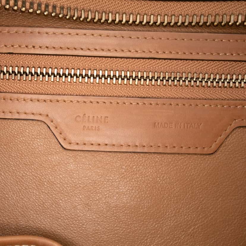 Celine Micro Tricolor Luggage Tote Brown Leather Good condition - Box View