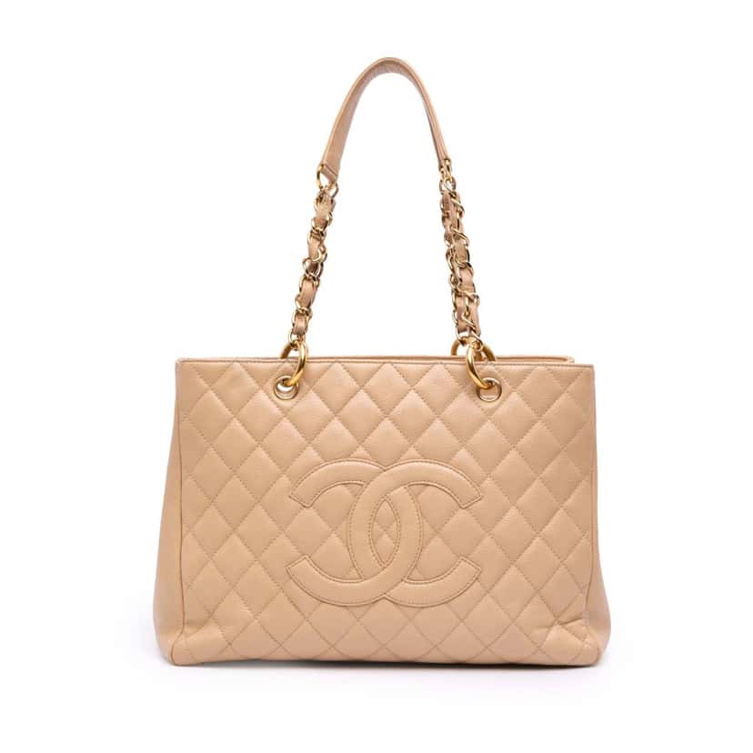 Chanel Caviar Grand Shopping Tote Brown Leather Good condition - Front View