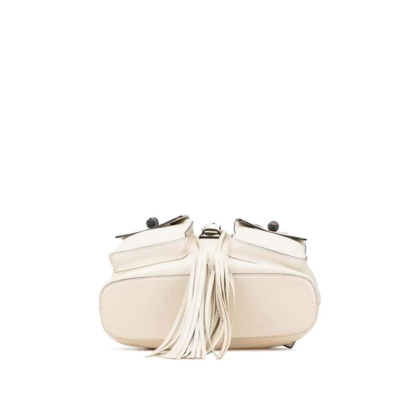 Gucci Leather Bamboo Tassel Backpack White Leather Good condition - Inside View