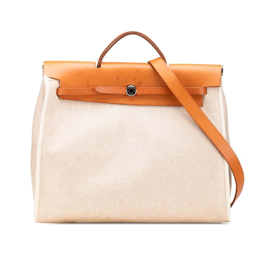 Hermès Toile Herbag MM Brown Canvas Good condition - Front View