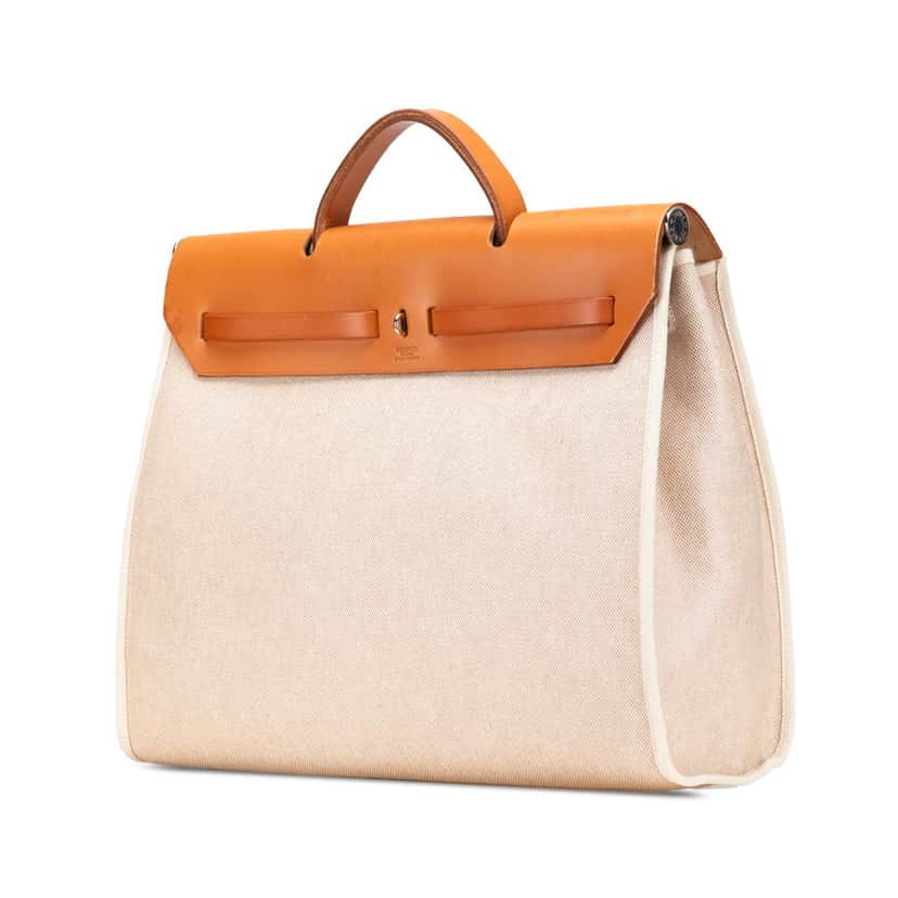 Hermès Toile Herbag MM Brown Canvas Good condition - Back View