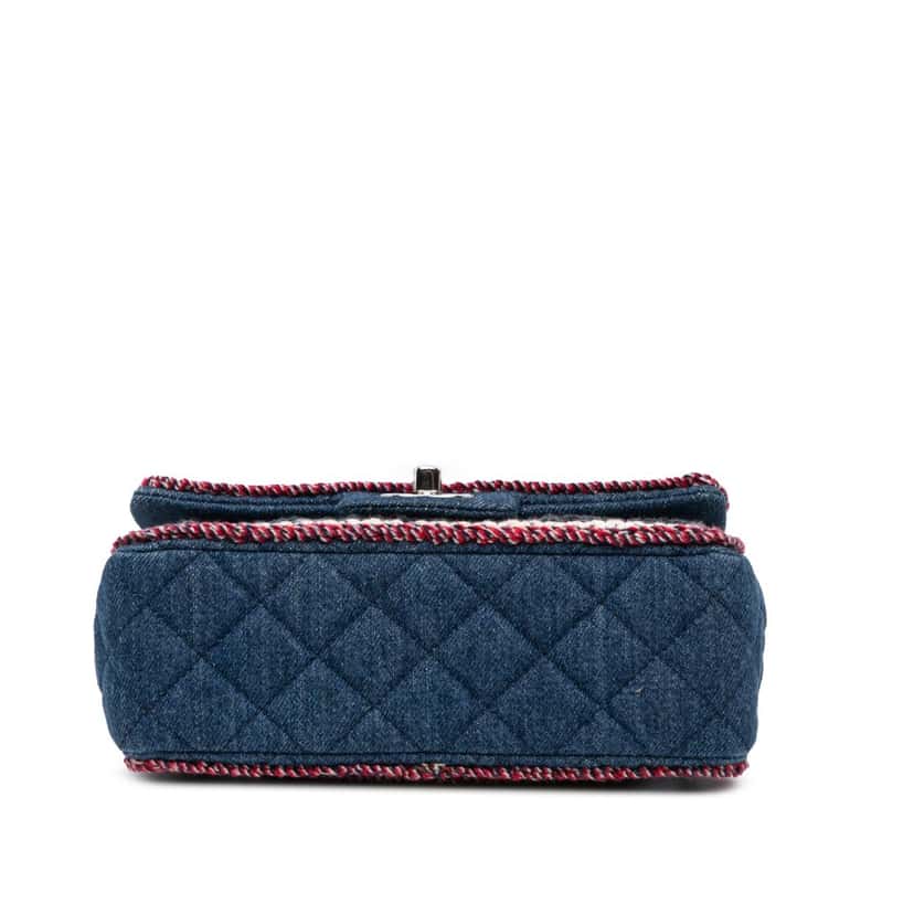 Chanel Mini Rectangular Classic Denim Tweed Framed Single Flap Blue Denim Good condition - Inside View
