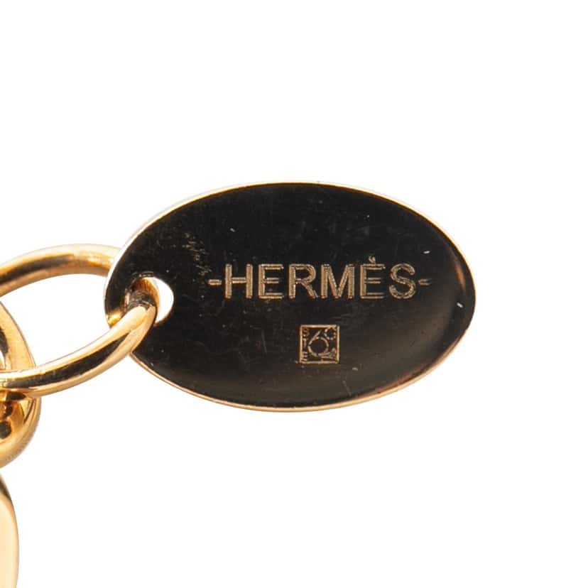Hermès Gold Plated Loop Medor Pendant Necklace Gold Metal Good condition - Inside View