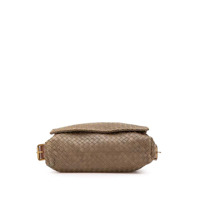 Bottega Veneta Nappa Intrecciato Messenger Bag Brown Leather Good condition - Inside View