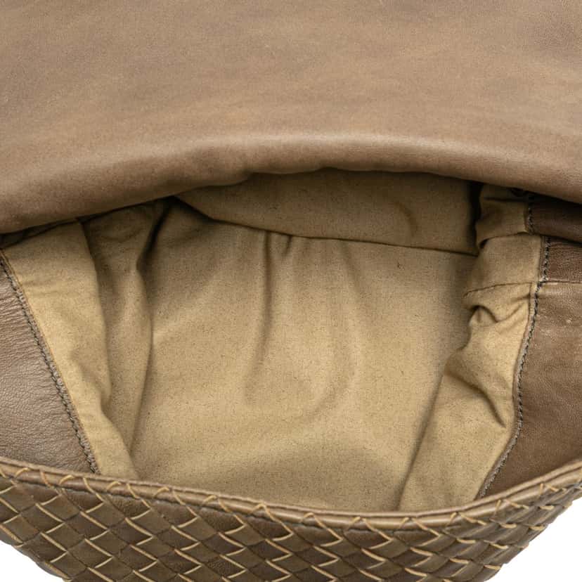 Bottega Veneta Nappa Intrecciato Messenger Bag Brown Leather Good condition - Model View