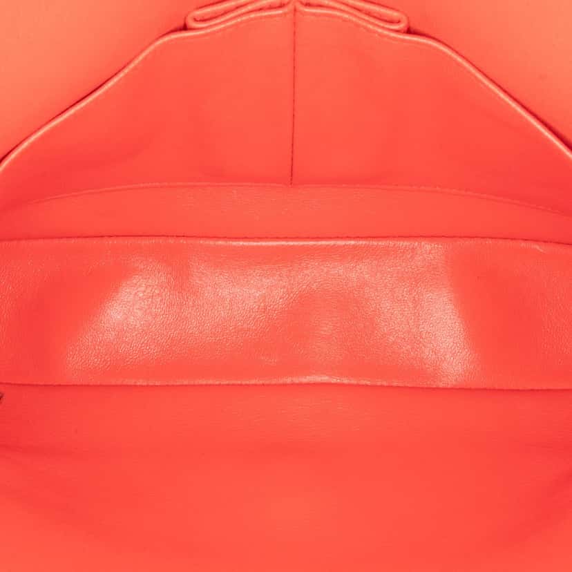 Chanel Medium Classic Lambskin Double Flap Red Leather Good condition - Box View