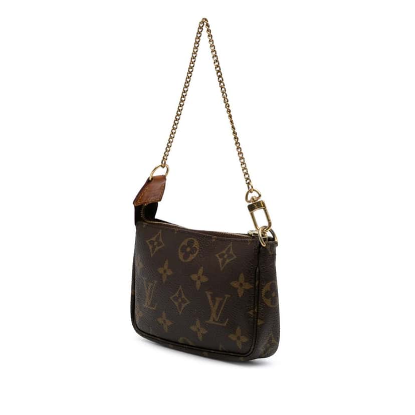 Louis Vuitton Monogram Mini Pochette Accessoires Brown Canvas Good condition - Back View