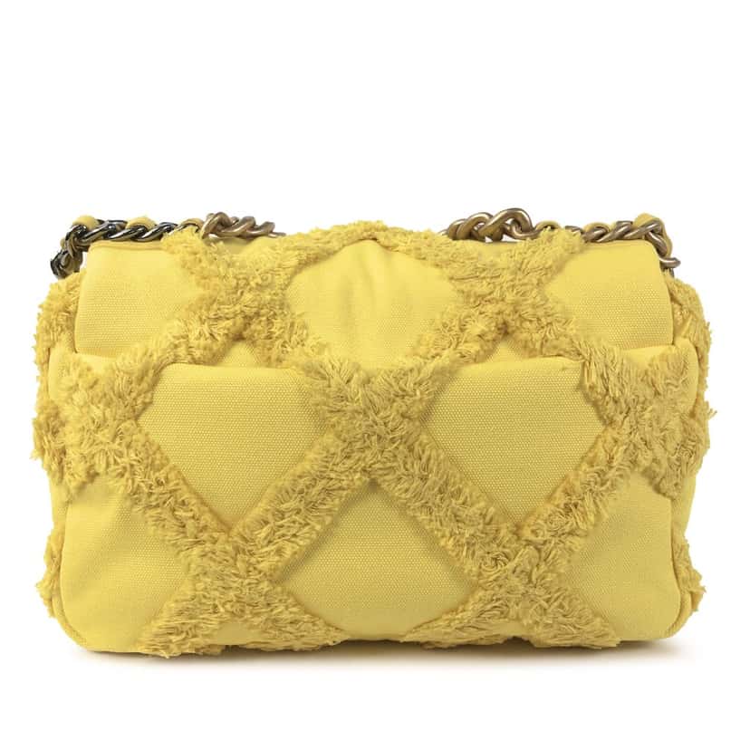 Chanel Medium Canvas 19 Flap Yellow Canvas Very good condition - Inside View