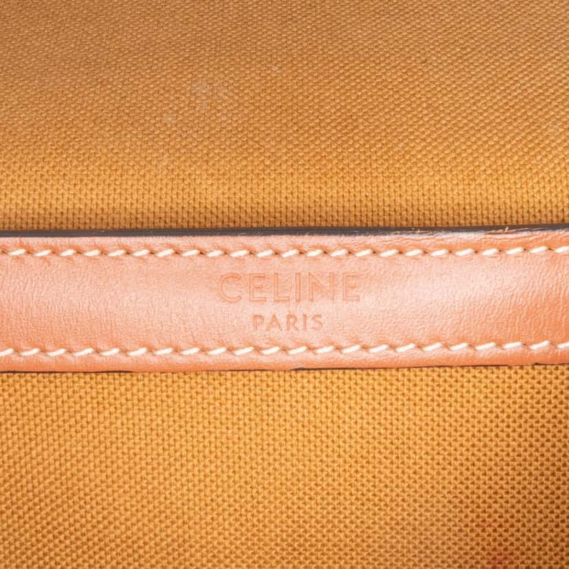 Celine Medium Triomphe Coated Canvas Folco Crossbody Brown Canvas Good condition - Box View
