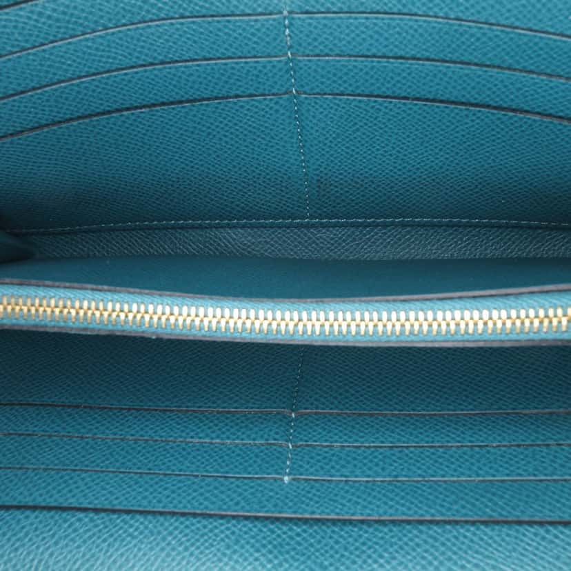 Hermès Epsom Kelly Longue Wallet Blue Leather Good condition - Model View