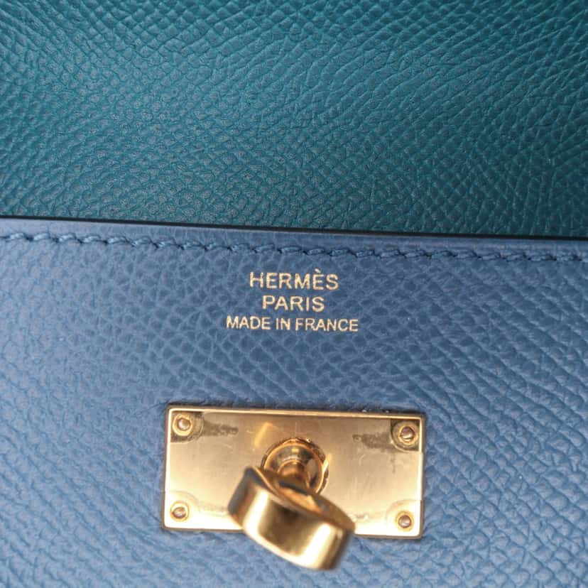 Hermès Epsom Kelly Longue Wallet Blue Leather Good condition - Box View