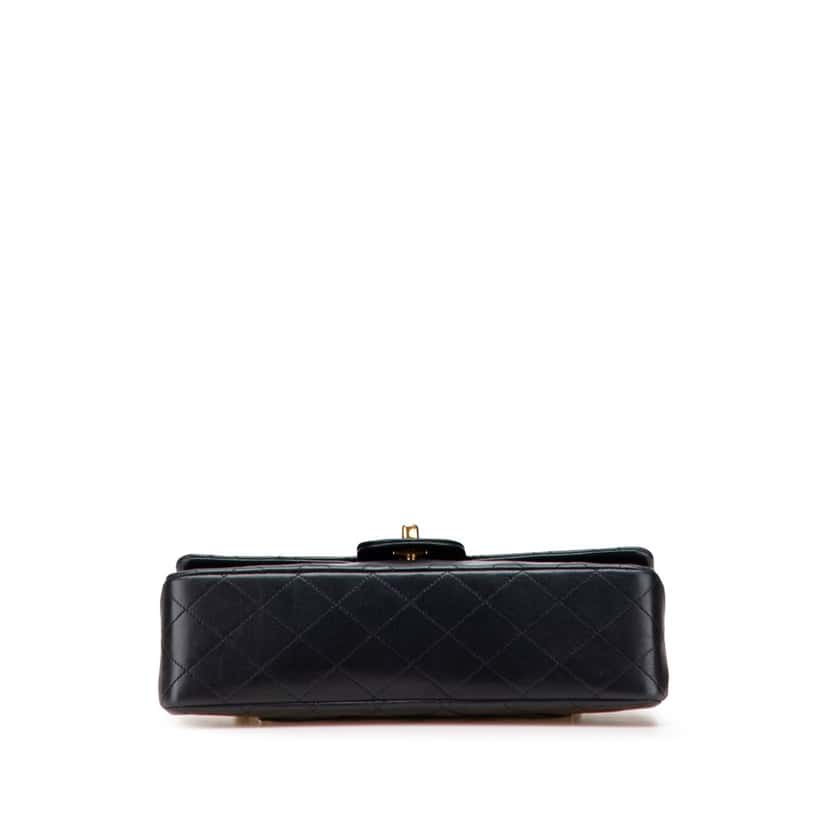 Chanel Medium Classic Lambskin Double Flap Black Leather Good condition - Inside View