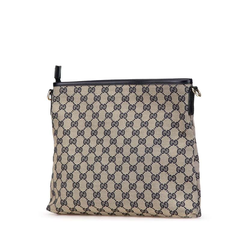 Gucci GG Canvas Web Crossbody Grey Polyester Good condition - Back View