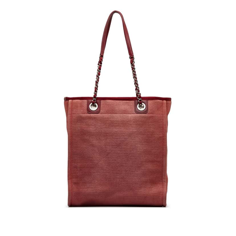 Chanel Mini Mixed Fibers Deauville Tote Red Canvas Good condition - Inside View