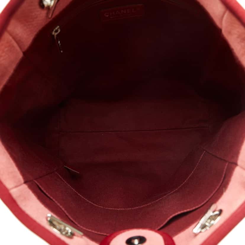 Chanel Mini Mixed Fibers Deauville Tote Red Canvas Good condition - Box View
