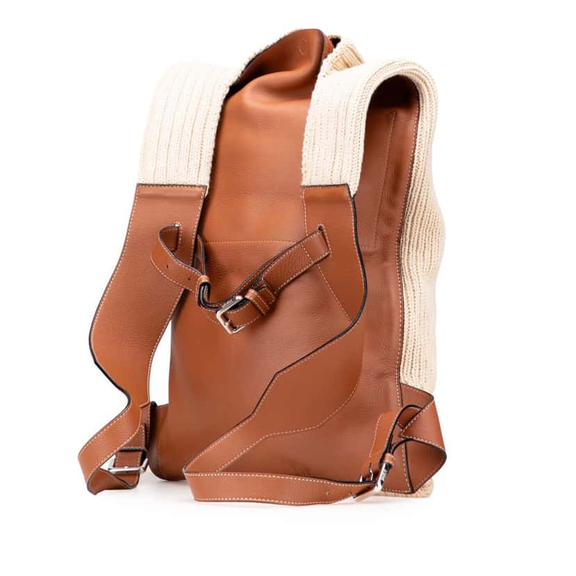 Loewe Knitted Shopper Backpack Brown Wool Good condition - Back View