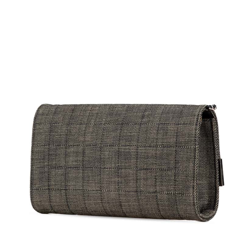 Chanel CC Choco Bar Denim Chain Flap Grey Denim Good condition - Back View