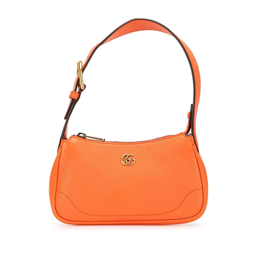Gucci Mini Leather Aphrodite Shoulder Bag Orange Leather Good condition - Front View
