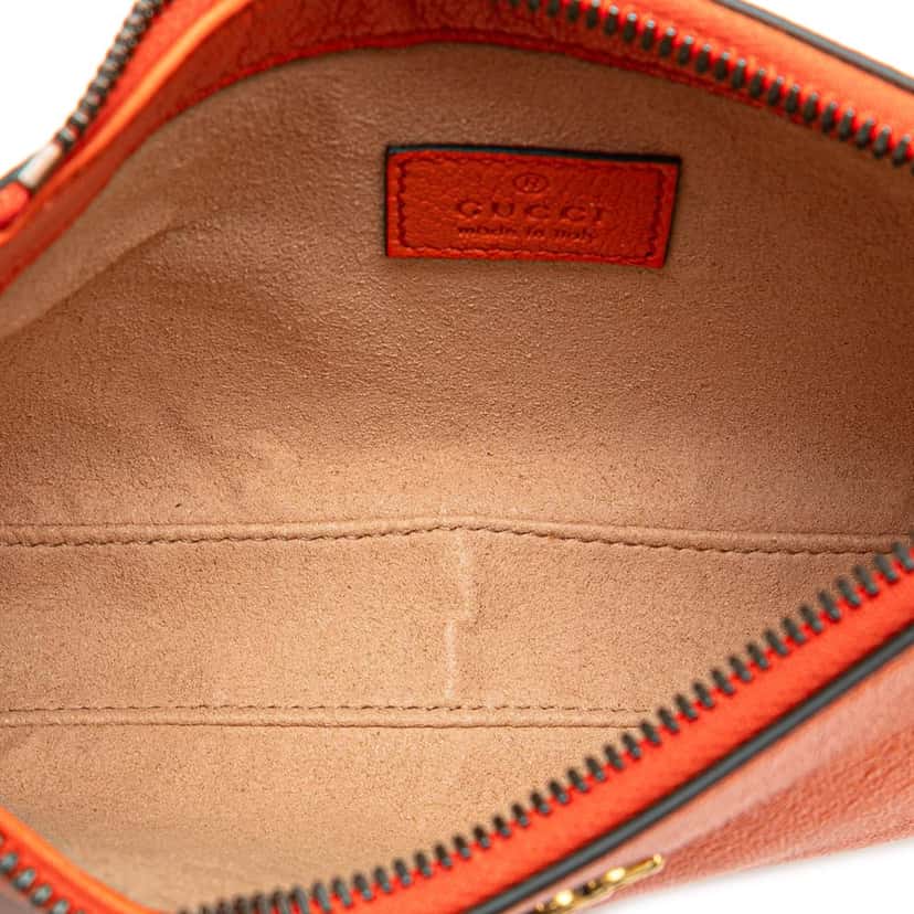 Gucci Mini Leather Aphrodite Shoulder Bag Orange Leather Good condition - Model View