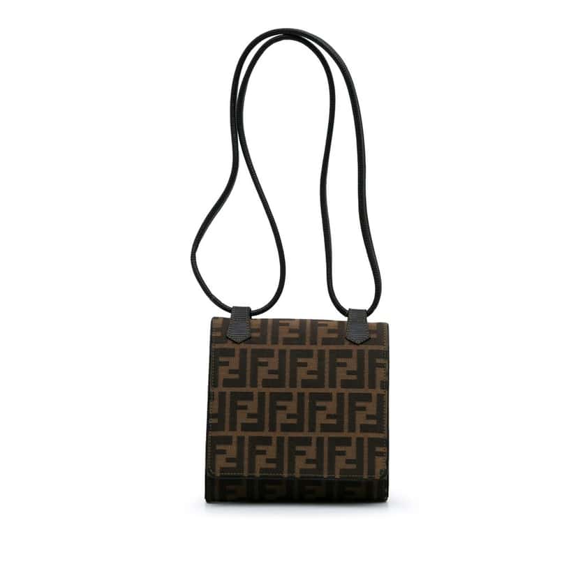Fendi Zucca Canvas Shoulder Bag Brown Canvas Good condition - Front View
