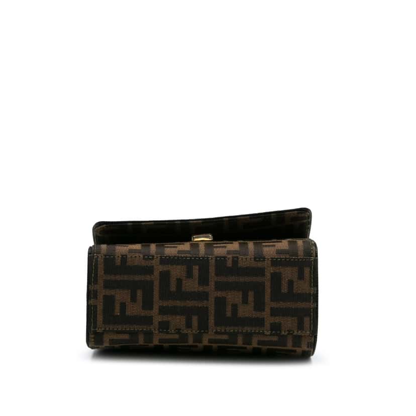 Fendi Zucca Canvas Shoulder Bag Brown Canvas Good condition - Inside View