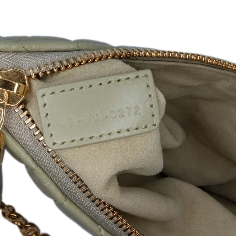 Dior Mini Calfskin Macrocannage Dior Caro Tulip Bag Green Leather Good condition - Box View