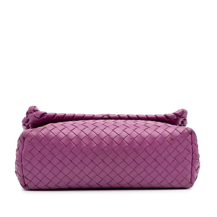 Bottega Veneta Small Nappa Intrecciato Olympia Shoulder Bag Purple Leather Very good condition - Inside View
