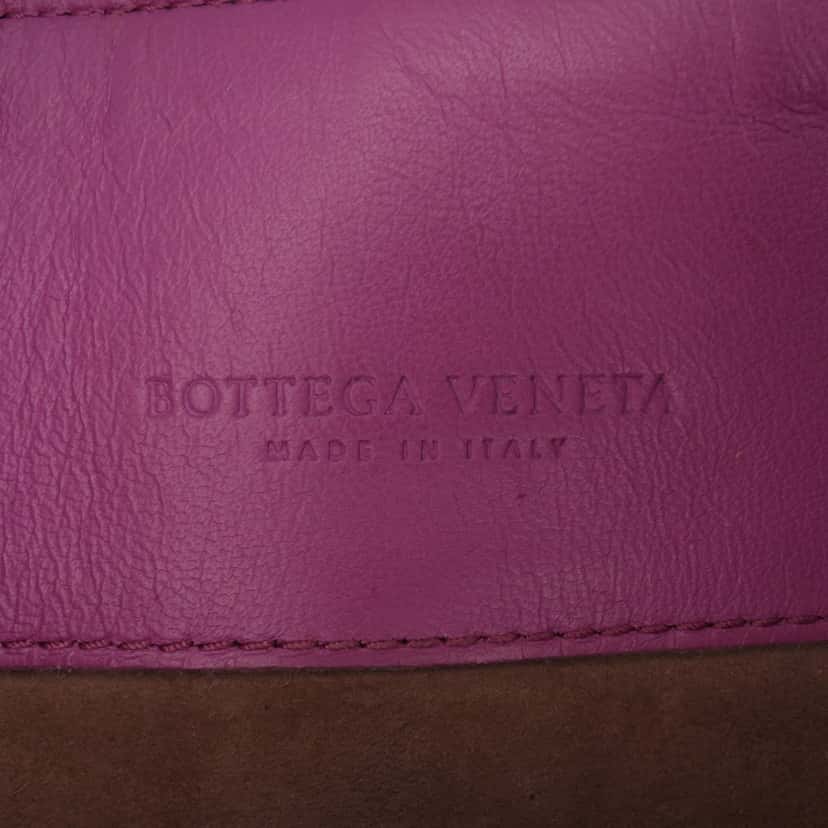 Bottega Veneta Small Nappa Intrecciato Olympia Shoulder Bag Purple Leather Very good condition - Box View