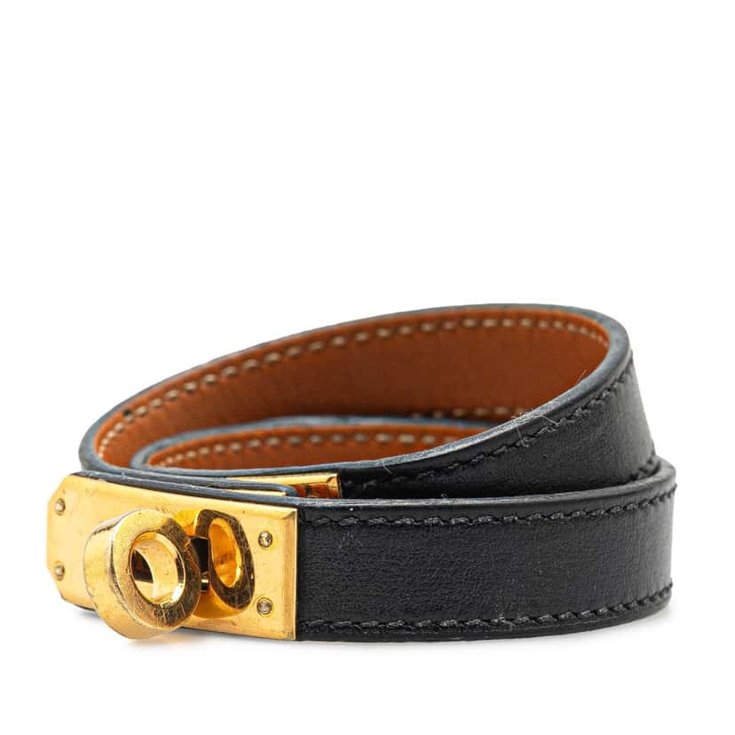 Hermès Box Calf Kelly Double Tour Bracelet Black Leather Good condition - Back View