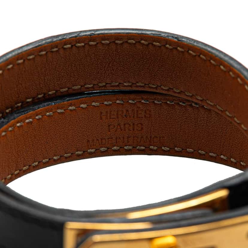 Hermès Box Calf Kelly Double Tour Bracelet Black Leather Good condition - Model View