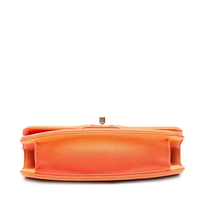Chanel Small Quilted Caviar Sunset On The Sea Flap Orange Leather Good condition - Inside View