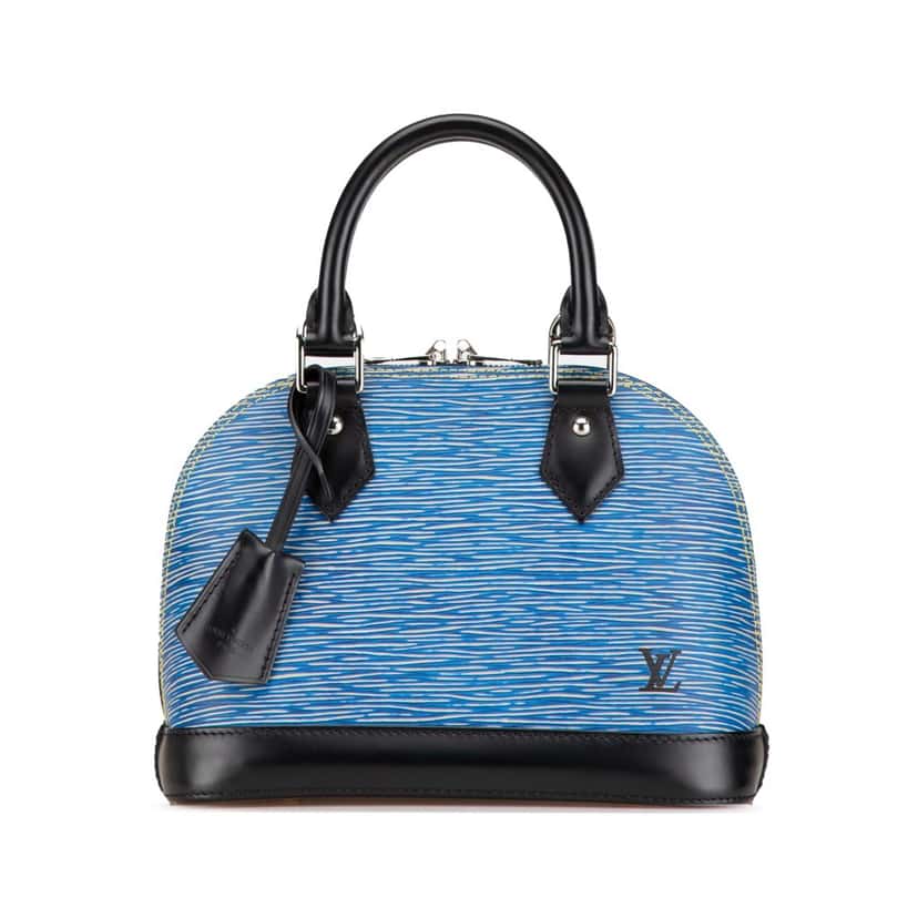 Louis Vuitton Epi Denim Alma BB Blue Leather Good condition - Front View