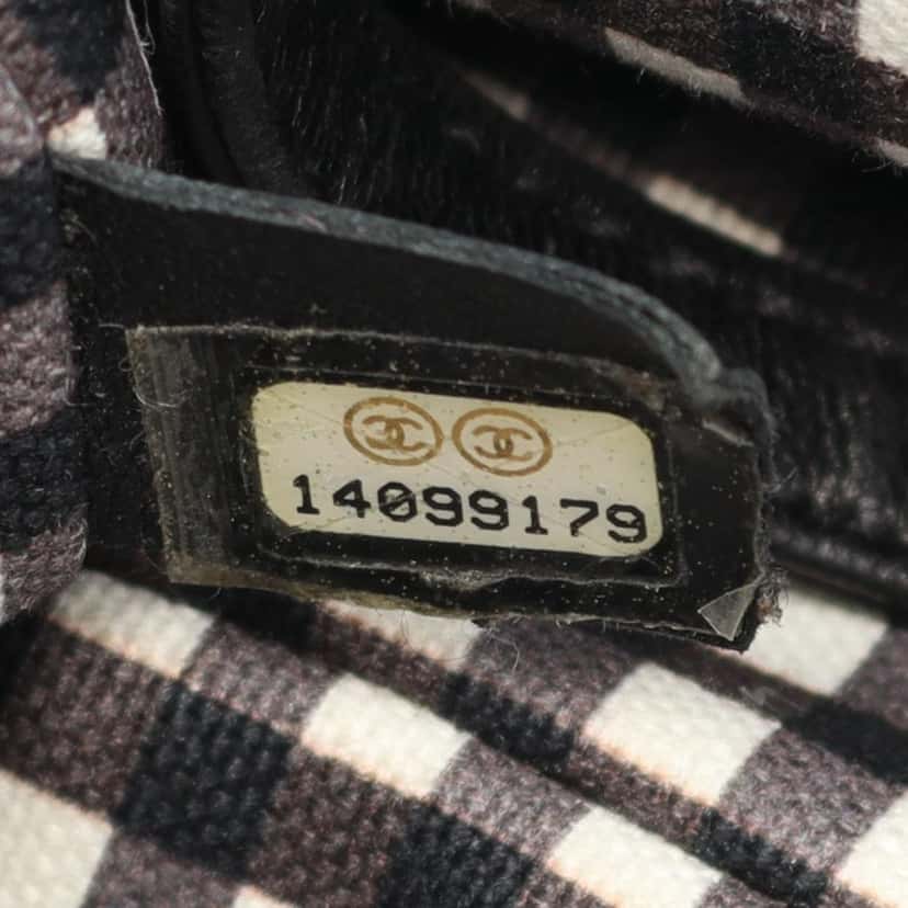 Chanel Small Canvas Printed CC Gingham Handbag Black Canvas Good condition - Box View