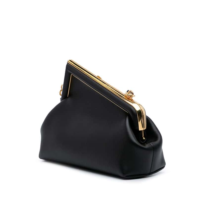Fendi Small Nappa Fendi First Crossbody Black Leather Good condition - Back View