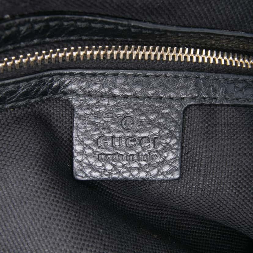 Gucci Tall Leather Bamboo Shopper Tote Black Leather Good condition - Box View