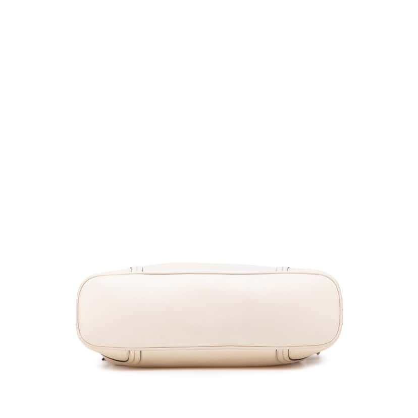 Gucci Pebbled Calfskin with Guccissima Trim Signoria Shoulder Bag White Leather Good condition - Inside View