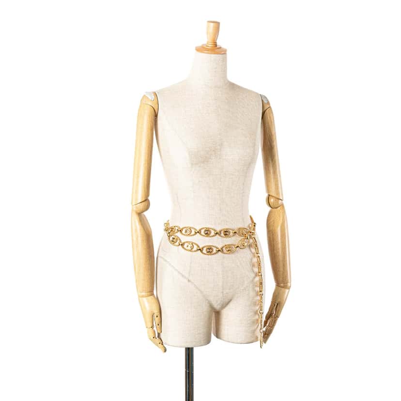 Chanel CC Gold Plated Rope Chain Belt Gold Metal Good condition - Model View