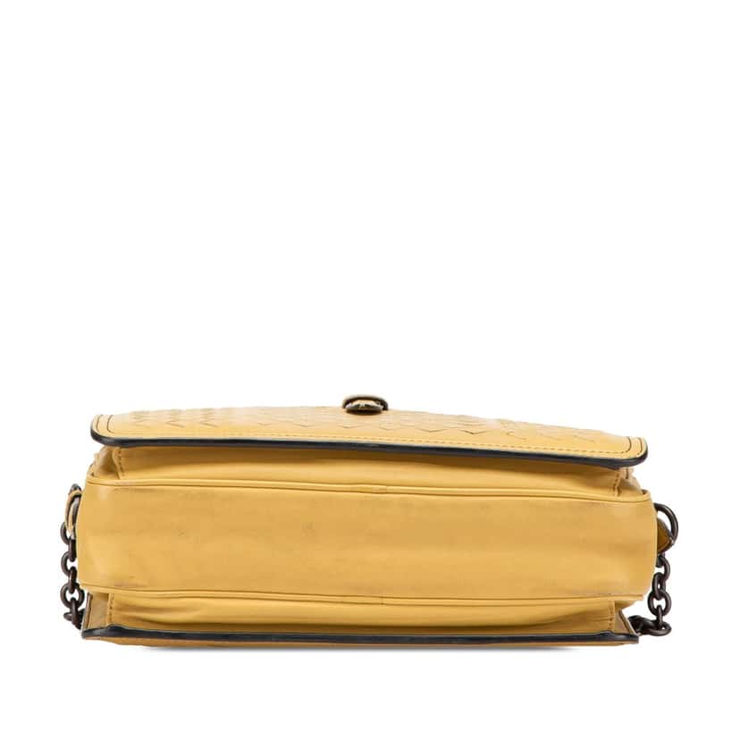 Bottega Veneta Nappa Intrecciato Camera Bag Yellow Leather Good condition - Inside View