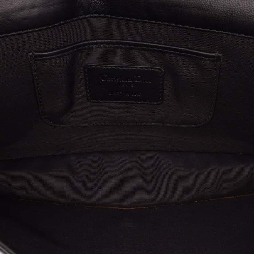 Dior Lambskin Cannage Lady Dior Convertible Clutch Black Leather Fair condition - Model View