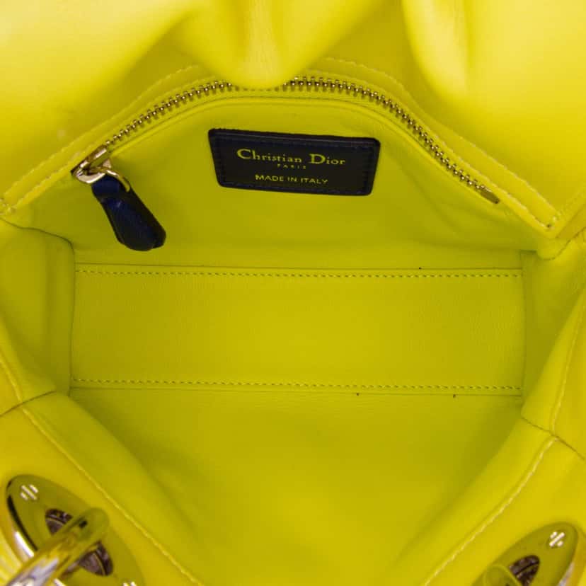 Dior Mini Tricolor Lambskin Cannage Lady Dior Pink Leather Very good condition - Model View